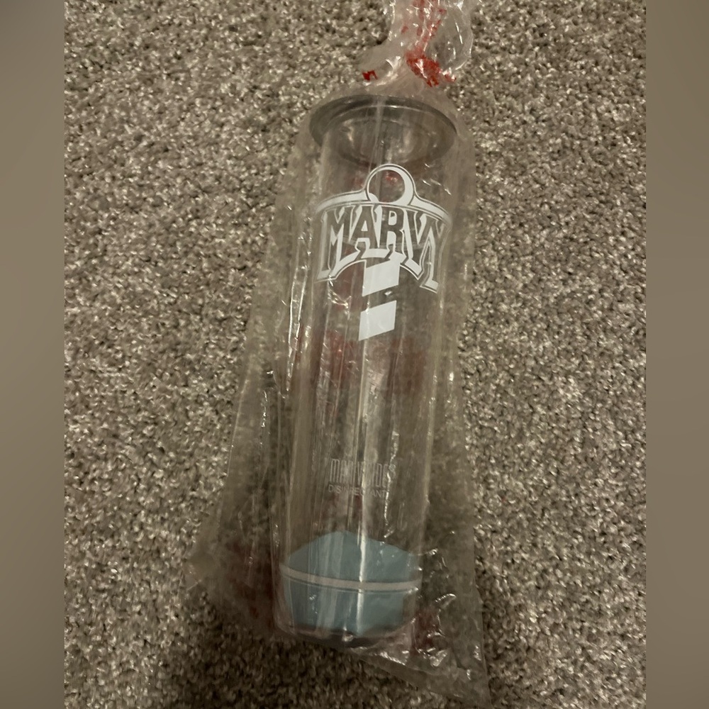 Clear Plastic Water Bottle with Light Blue Base